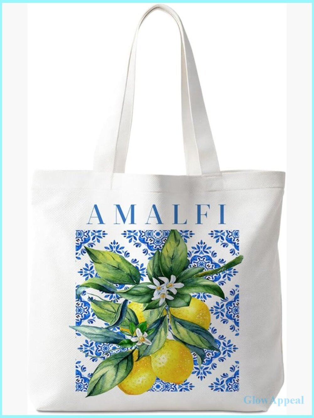 Canvas Reusable Grocery Tote Bag 15x15 Inches Foldable Shoulder Strap